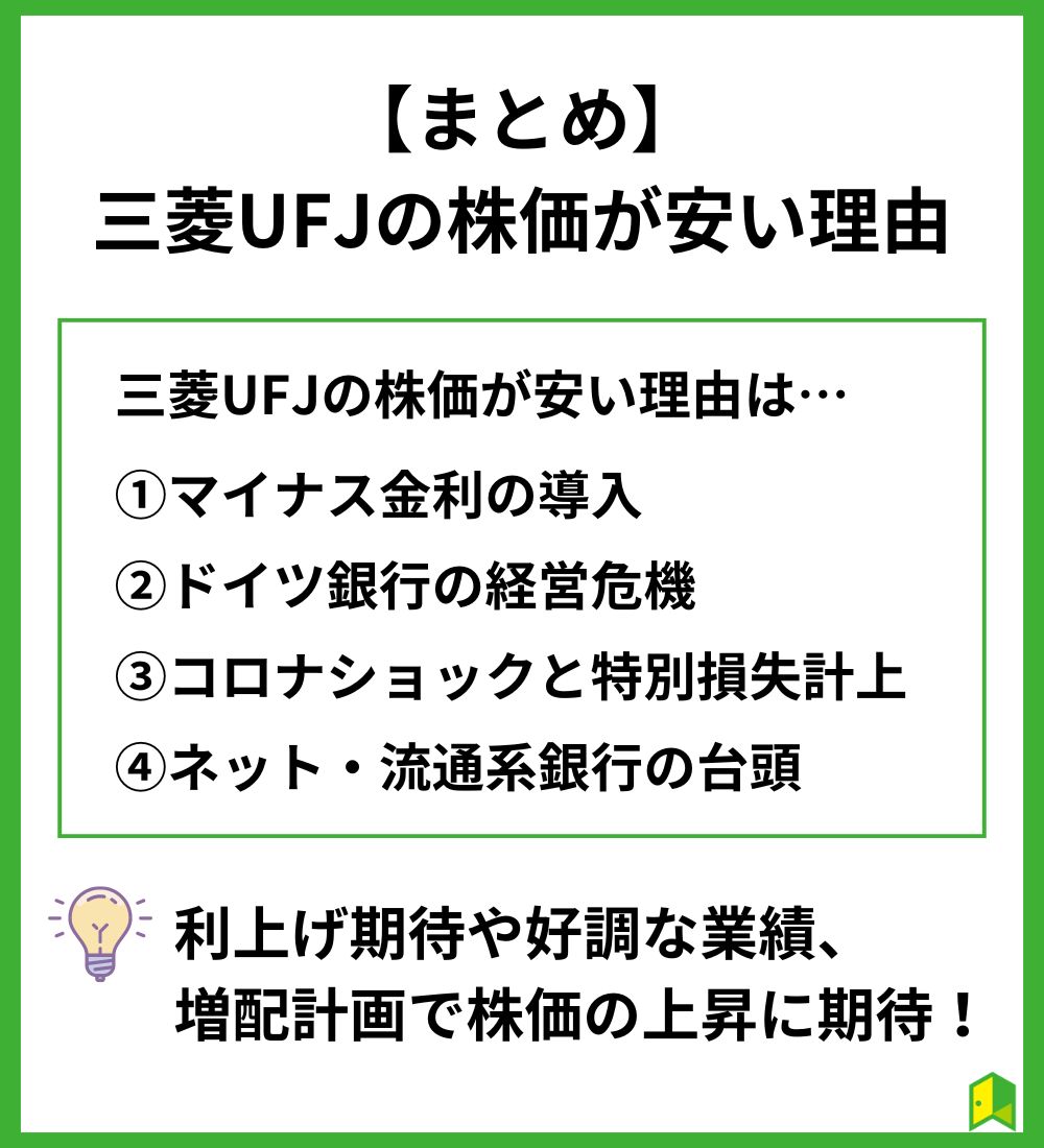 【まとめ】三菱UFJの株価が安い理由