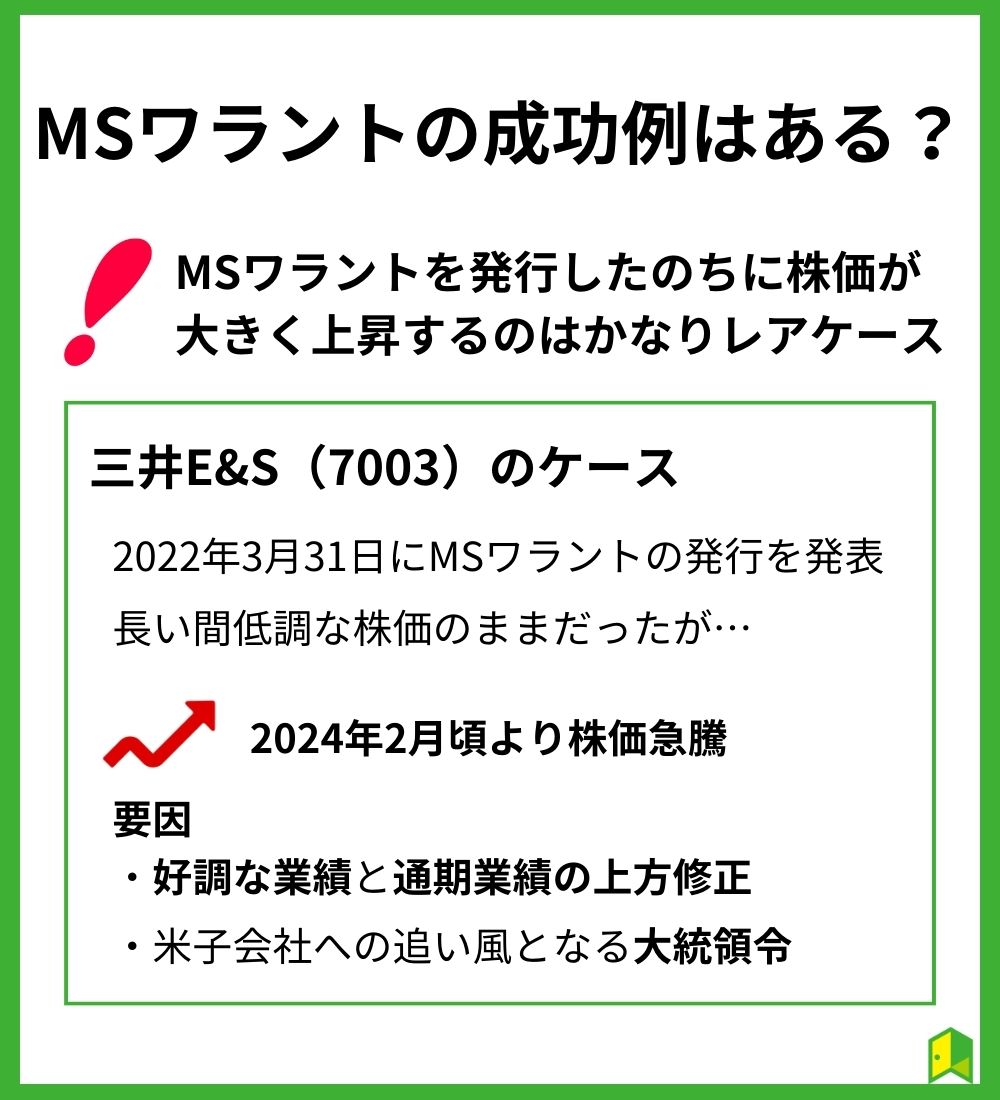 MSワラントの成功例