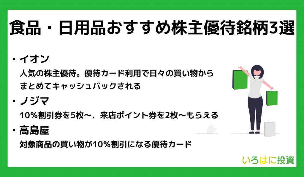 食品・日用品おすすめ株主優待銘柄3選