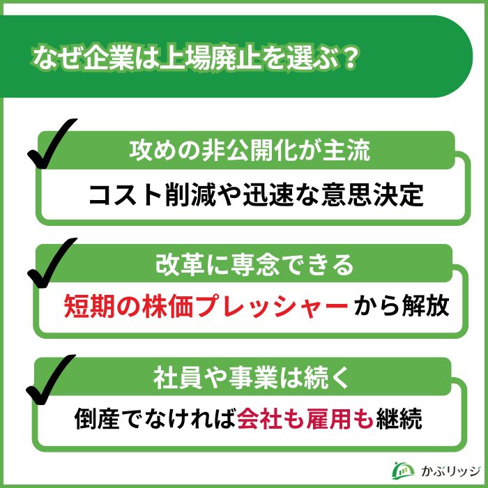 上場廃止 なぜ