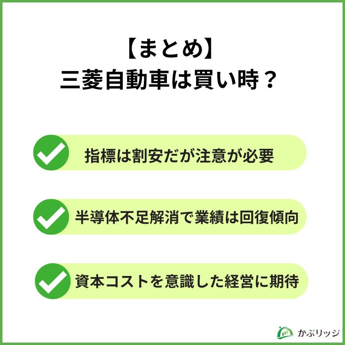 【まとめ】三菱自動車は買い時？