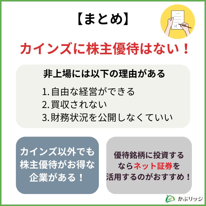 【まとめ】カインズに株主優待はある？