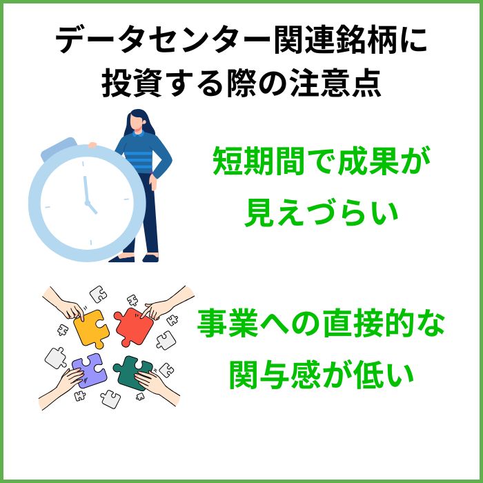 データセンター関連銘柄に投資する際の注意点見出し画像