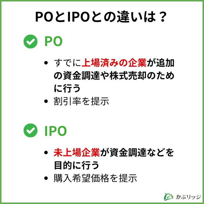 POとIPOとの違いは？