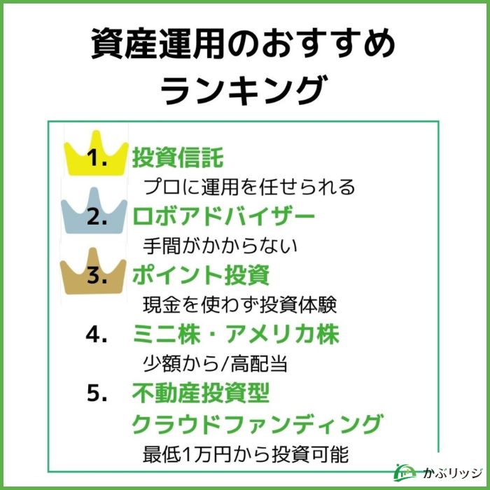 資産運用のおすすめランキング5選【初心者向け】