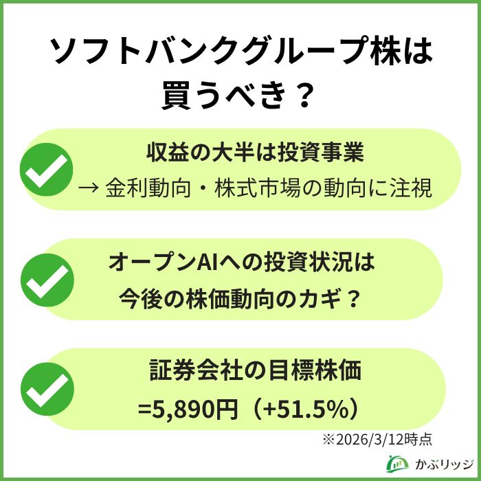 ソフトバンクグループ株は買うべき？