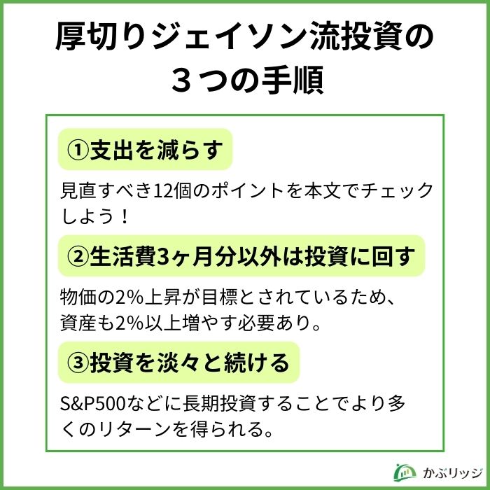 厚切りジェイソン流投資の3つの手順