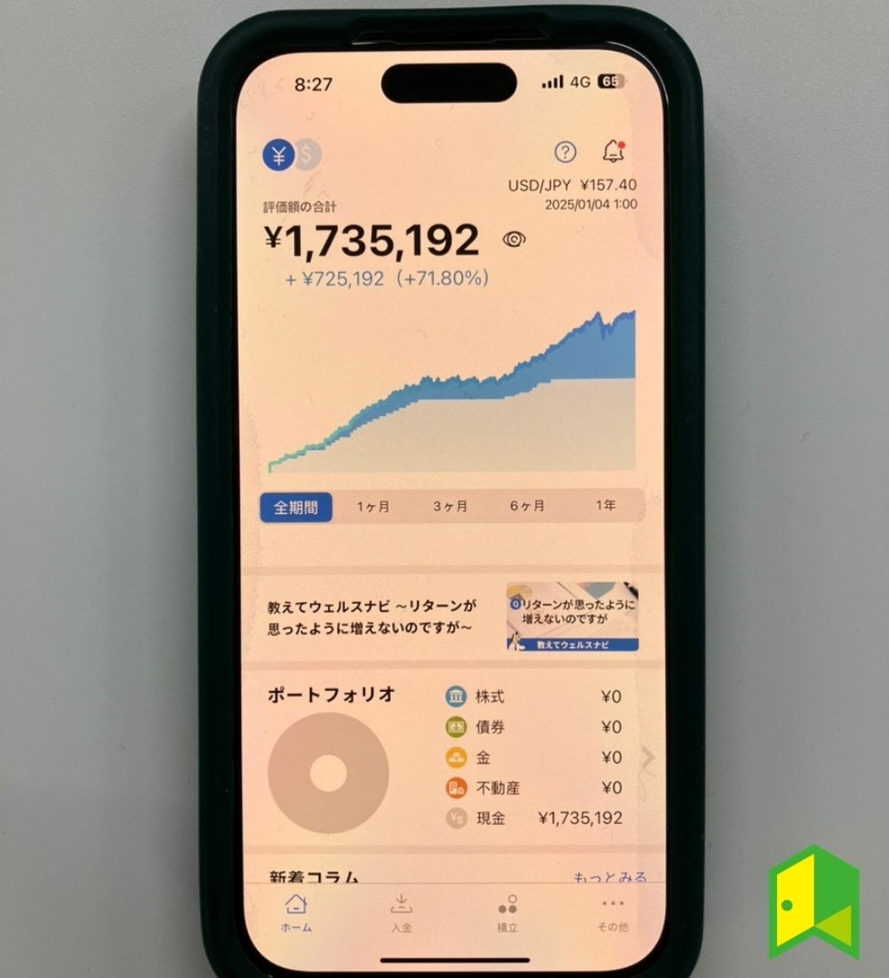 実際にウェルスナビで長期運用