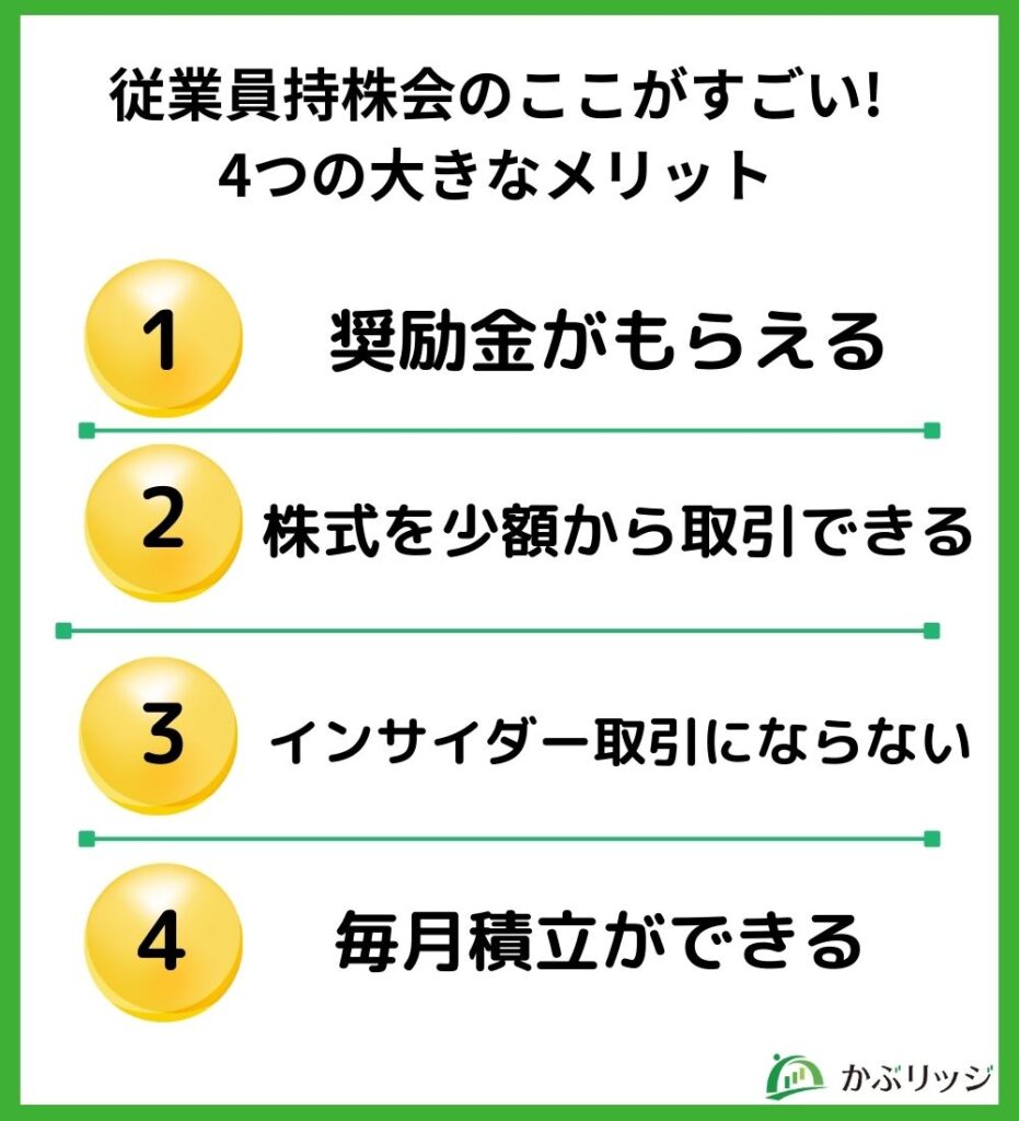 従業員持株会のここがすごい!4つの大きなメリット