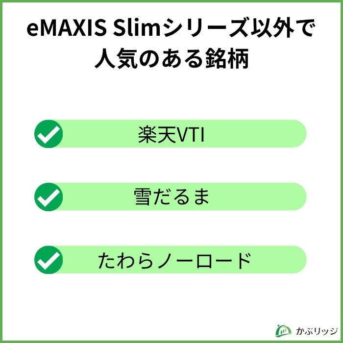 eMAXIS Slimシリーズ以外で人気のある銘柄