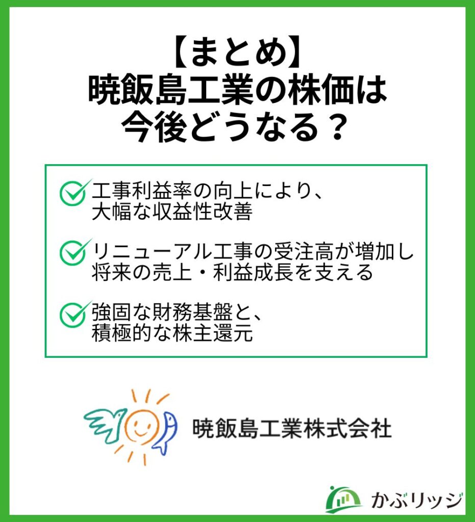 【まとめ】
暁飯島工業の株価は
今後どうなる?