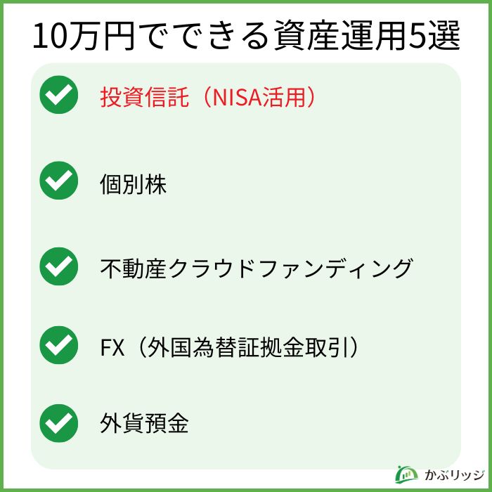 10万円で出来る資産運用