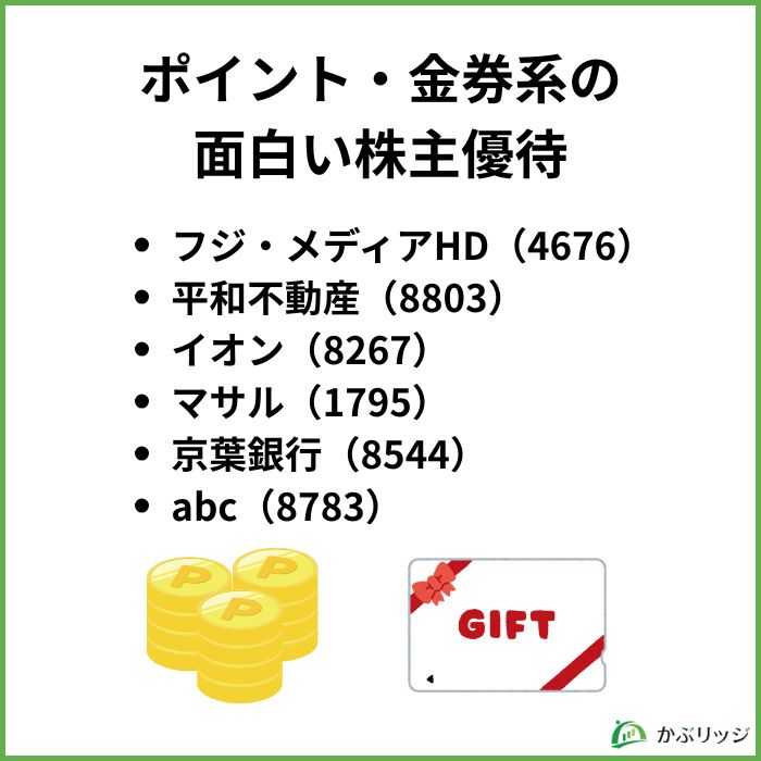 ポイント・金券系の面白い株主優待