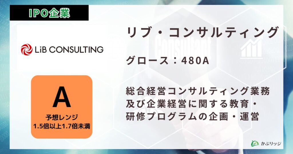 リブ・コンサルティング（480A）のIPO初値予想と上場概要紹介