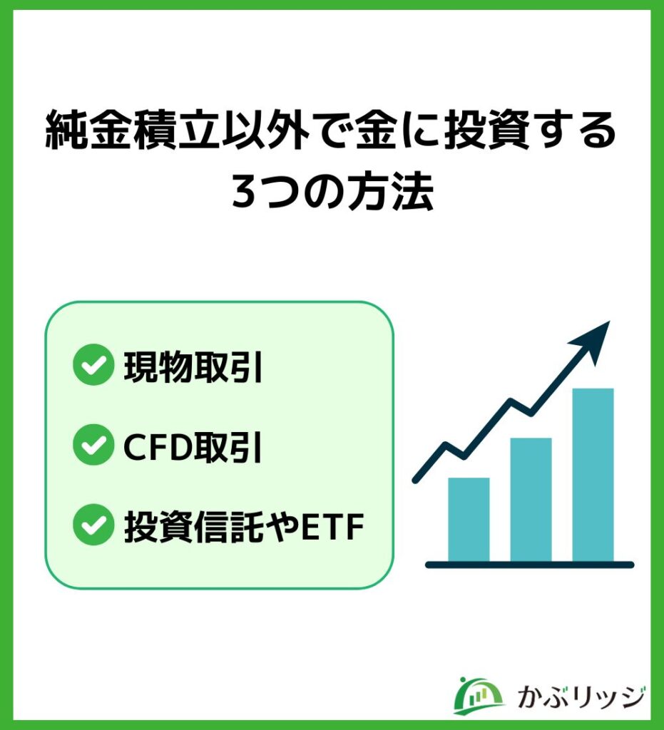 純金積立以外で金に投資する3つの方法