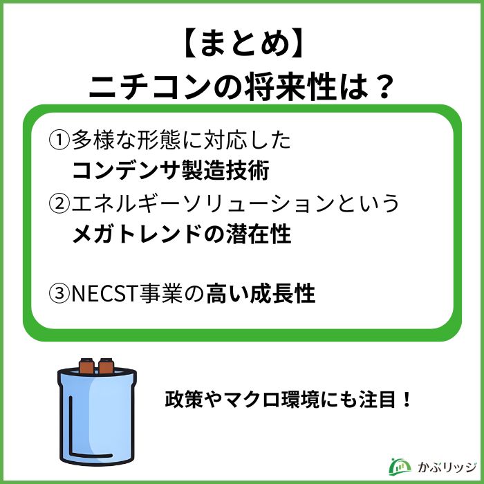 【まとめ】ニチコンの株価は今後どうなる？