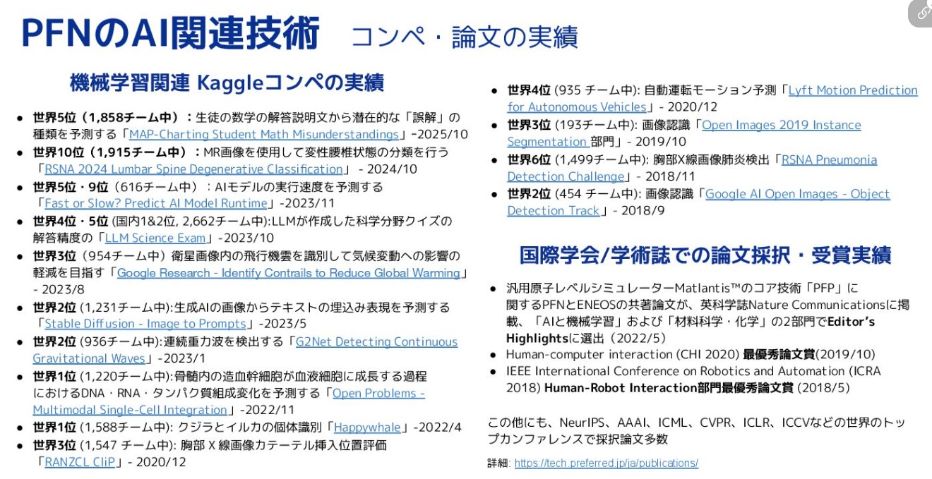 PFNのAI関連技術