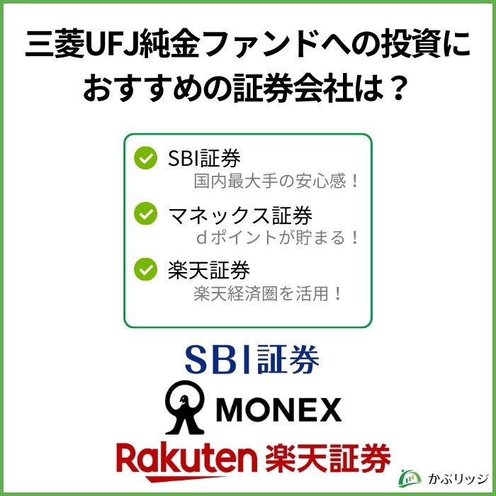 三菱UFJ純金ファンドへの投資におすすめの証券会社は？