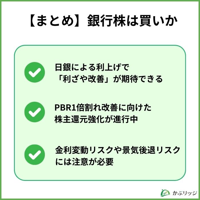 【まとめ】銀行株は買いか