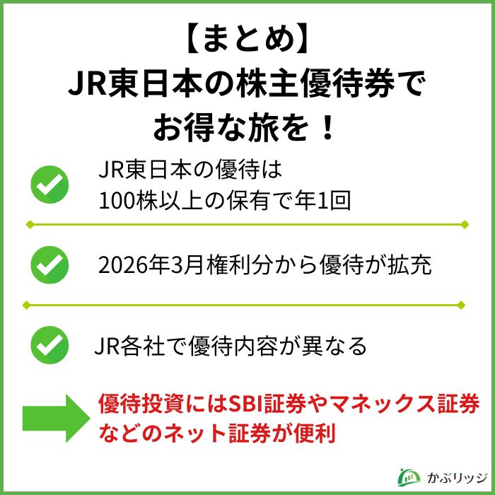 【まとめ】JR東日本の株主優待券でお得な旅を！
