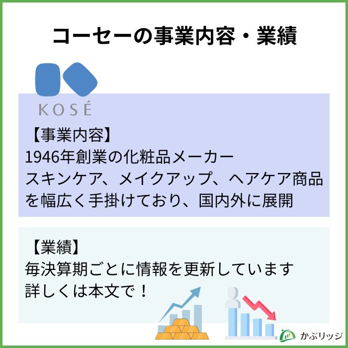 コーセーの事業内容・業績