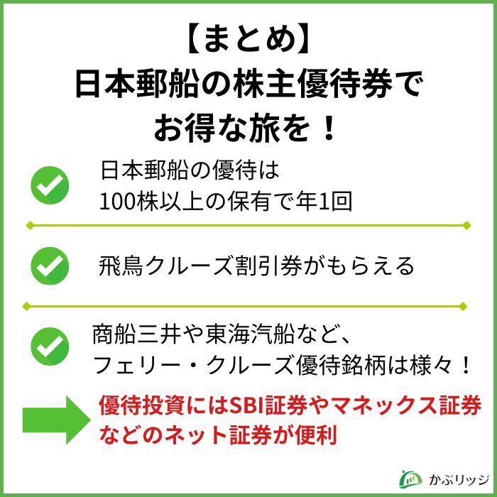 【まとめ】日本郵船の株主優待券でお得なクルーズ旅を！