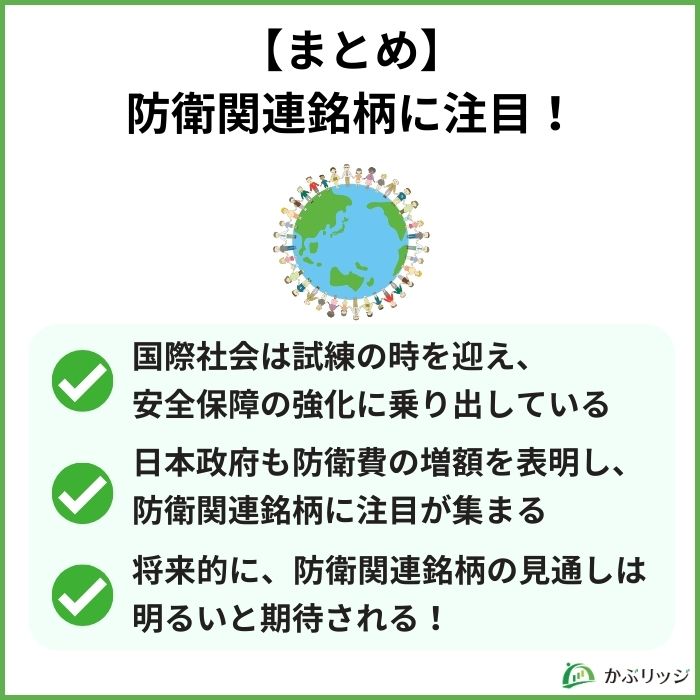 【まとめ】防衛関連銘柄に注目!