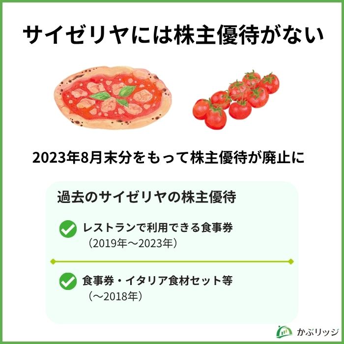 サイゼリヤ 株主優待ない