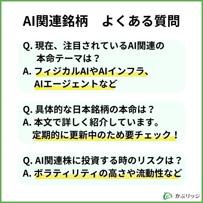 AI関連銘柄　よくある質問
