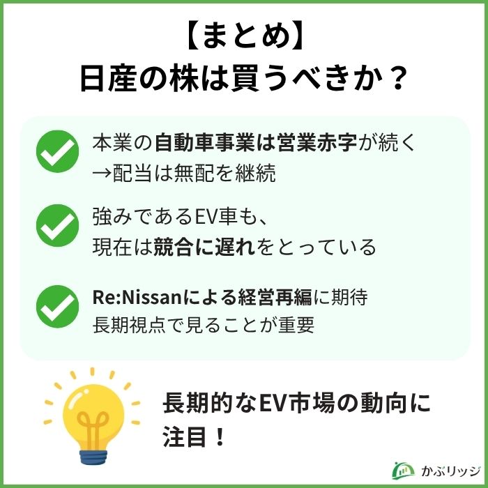 【まとめ】日産の株は買うべきか