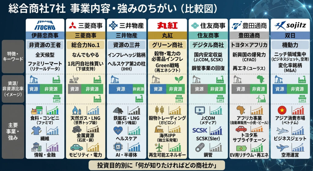 総合商社比較表